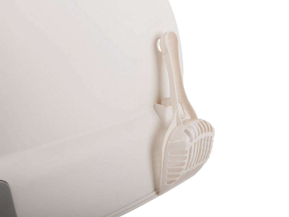 Kaķu pakaišu paplāte, liela, aizvērta, paredzēta kaķu pakaišu lāpstai, izturīga un izvelkama