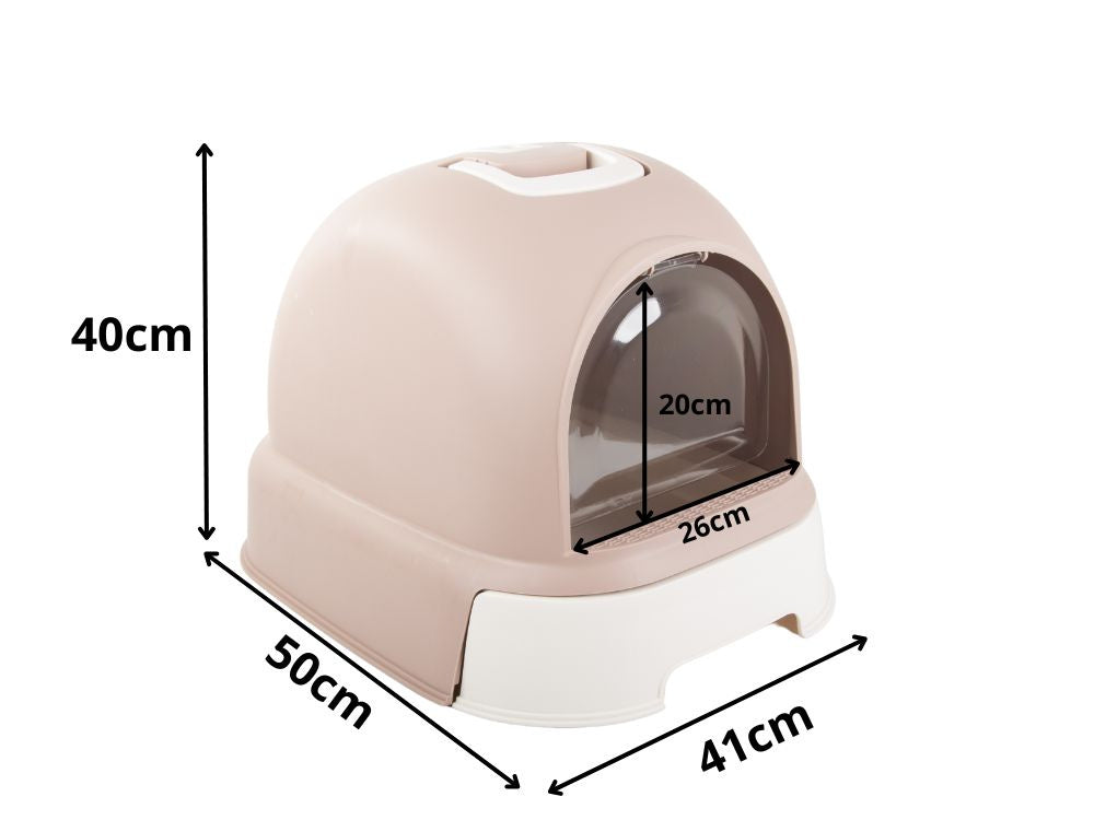 Kaķu pakaišu paplāte, liela, aizvērta, paredzēta kaķu pakaišu lāpstai, izturīga un izvelkama