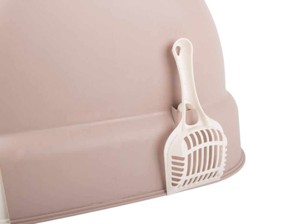 Kaķu pakaišu paplāte, liela, aizvērta, paredzēta kaķu pakaišu lāpstai, izturīga un izvelkama