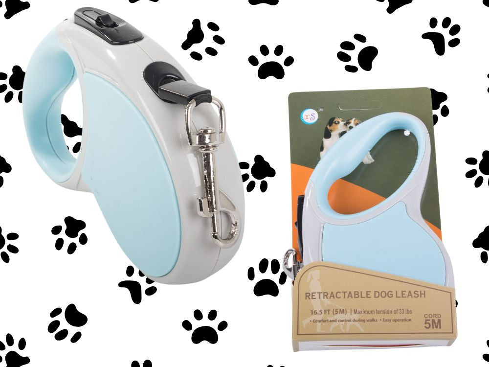 Automātiska pavada 5 m gara sunim līdz 15 kg ar spēcīgu un garu slēdzeni