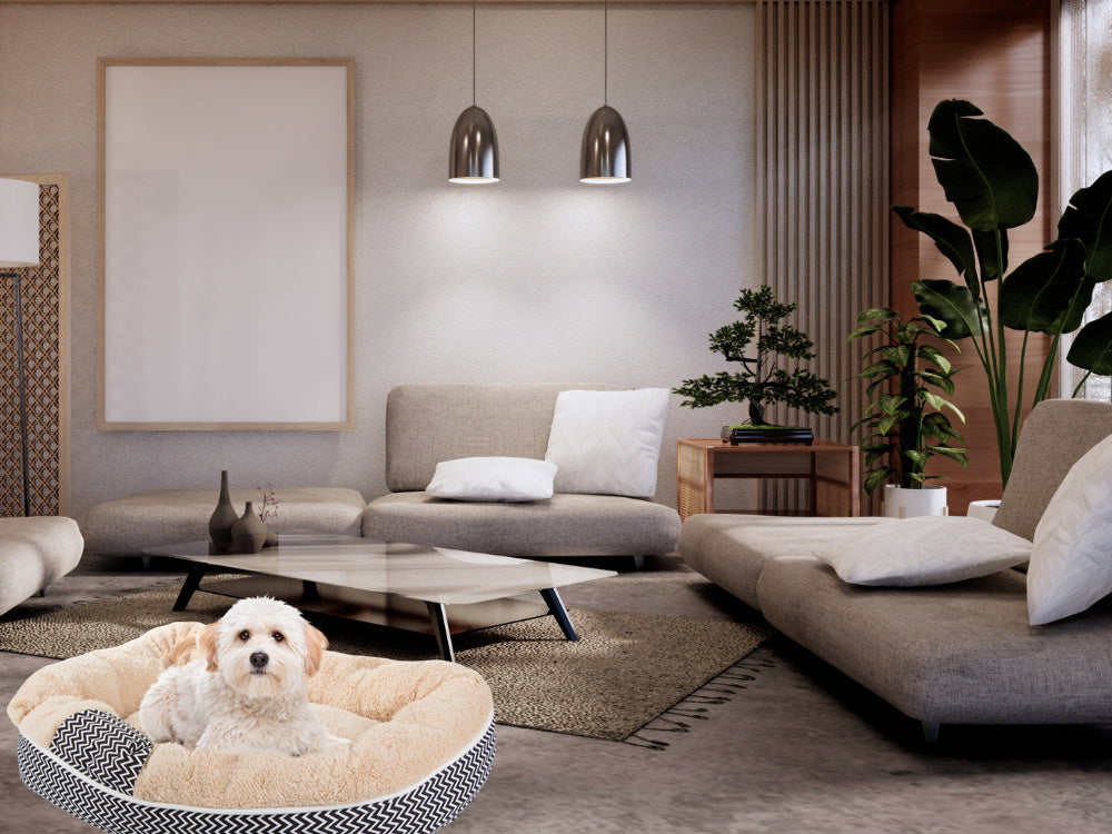 Plīša suņu rotaļu gulta, mīksta spilvena dīvāna gultasveļa, pūkaina