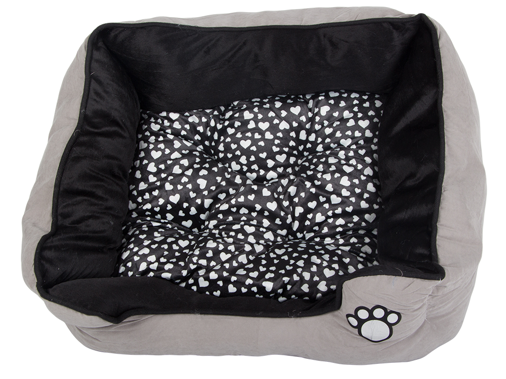 Plīša suņu gulta ar izvelkamu spilvenu, mīkstu un ērtu