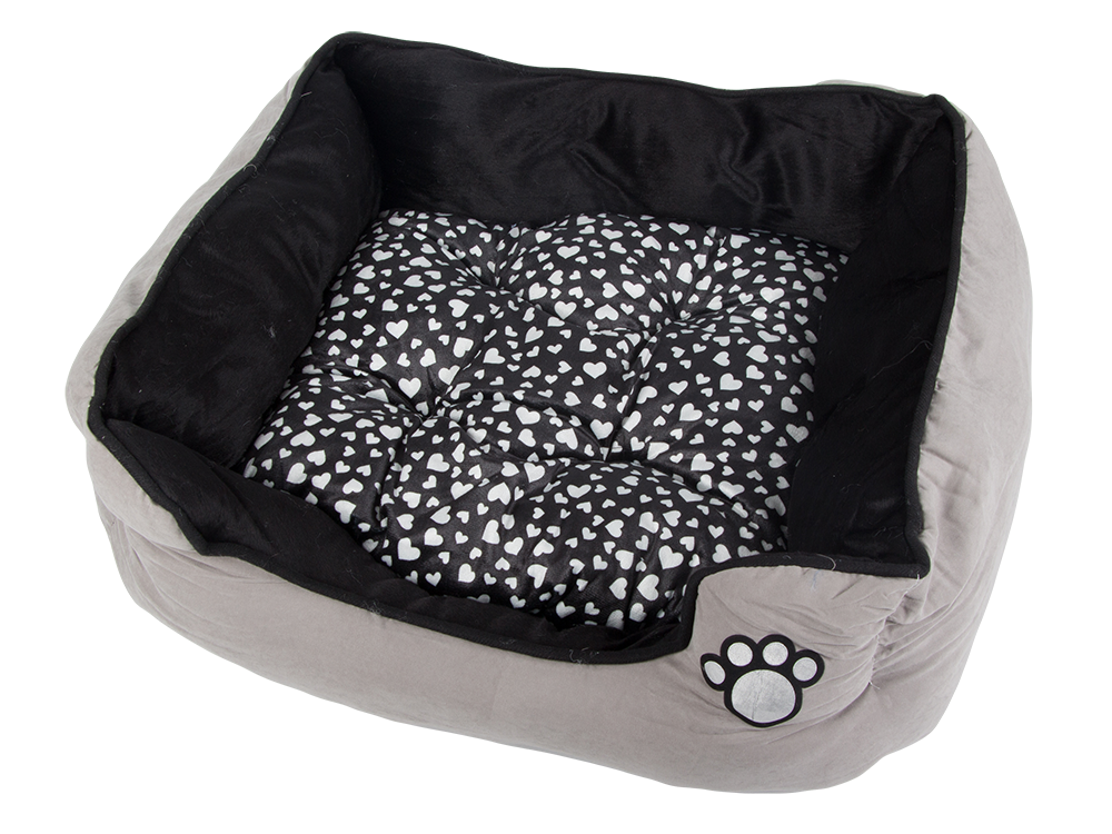 Plīša suņu gulta ar izvelkamu spilvenu, mīkstu un ērtu