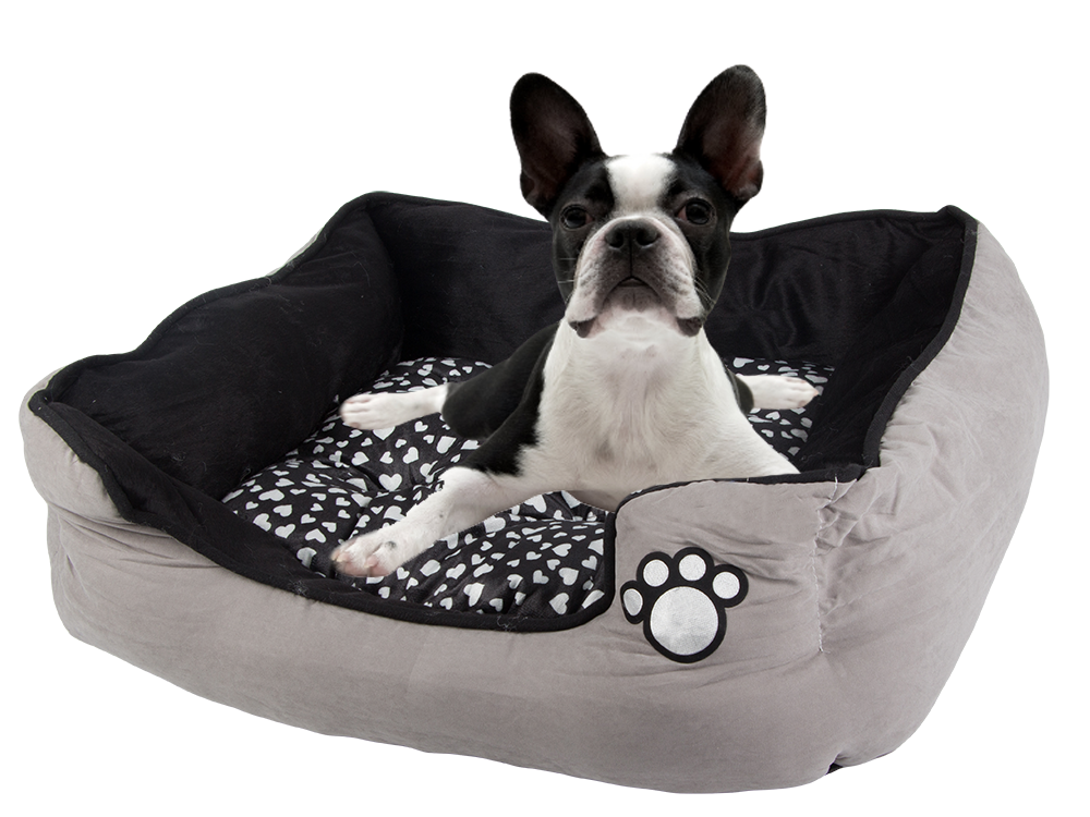 Plīša suņu gulta ar izvelkamu spilvenu, mīkstu un ērtu