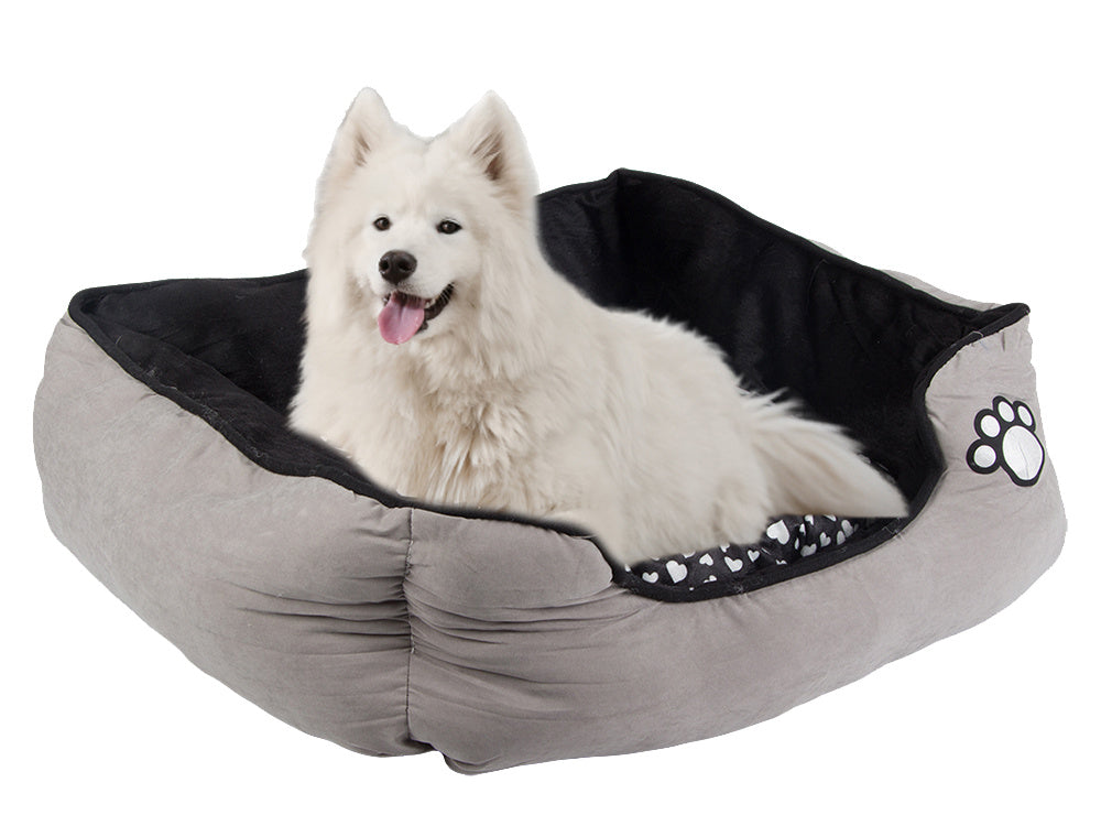 Plīša suņu gulta ar izvelkamu spilvenu, mīkstu un ērtu