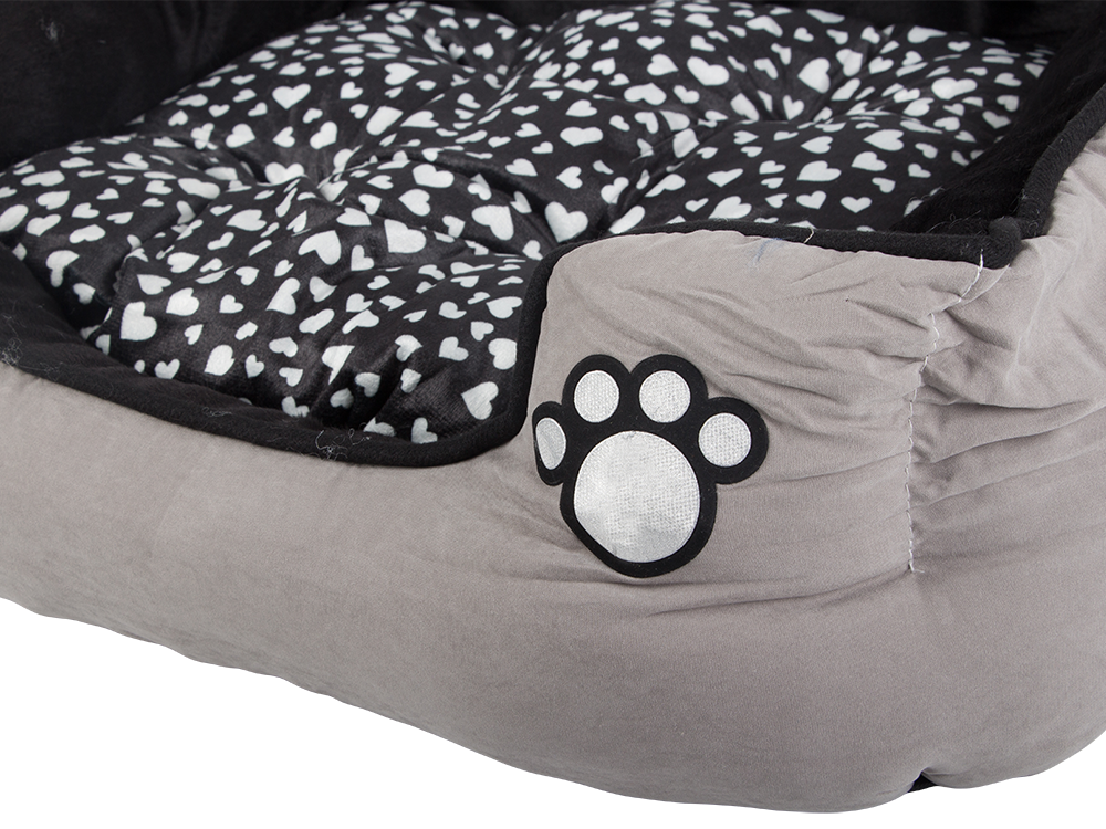 Plīša suņu gulta ar izvelkamu spilvenu, mīkstu un ērtu