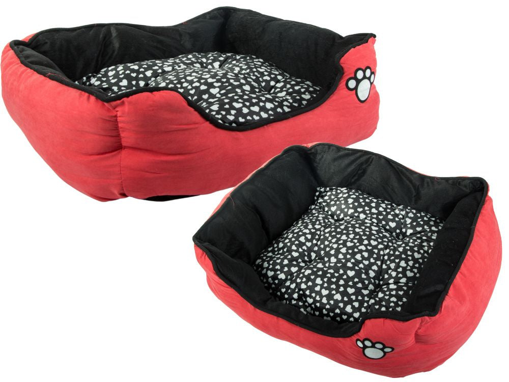 Plīša suņu gulta ar izvelkamu spilvenu, mīkstu un ērtu