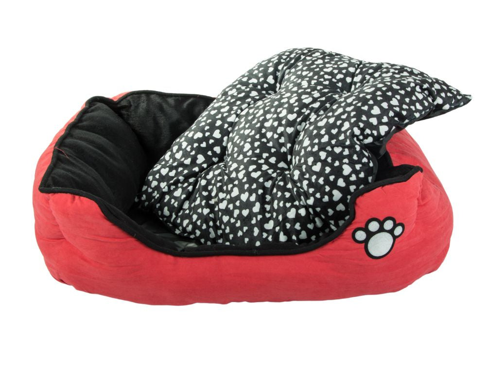 Plīša suņu gulta ar izvelkamu spilvenu, mīkstu un ērtu