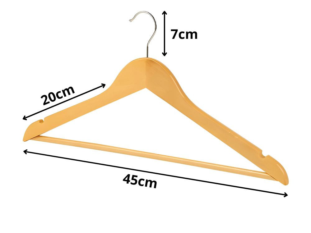 3x lakoti koka turētāji apģērbam, koka turētāju komplekts