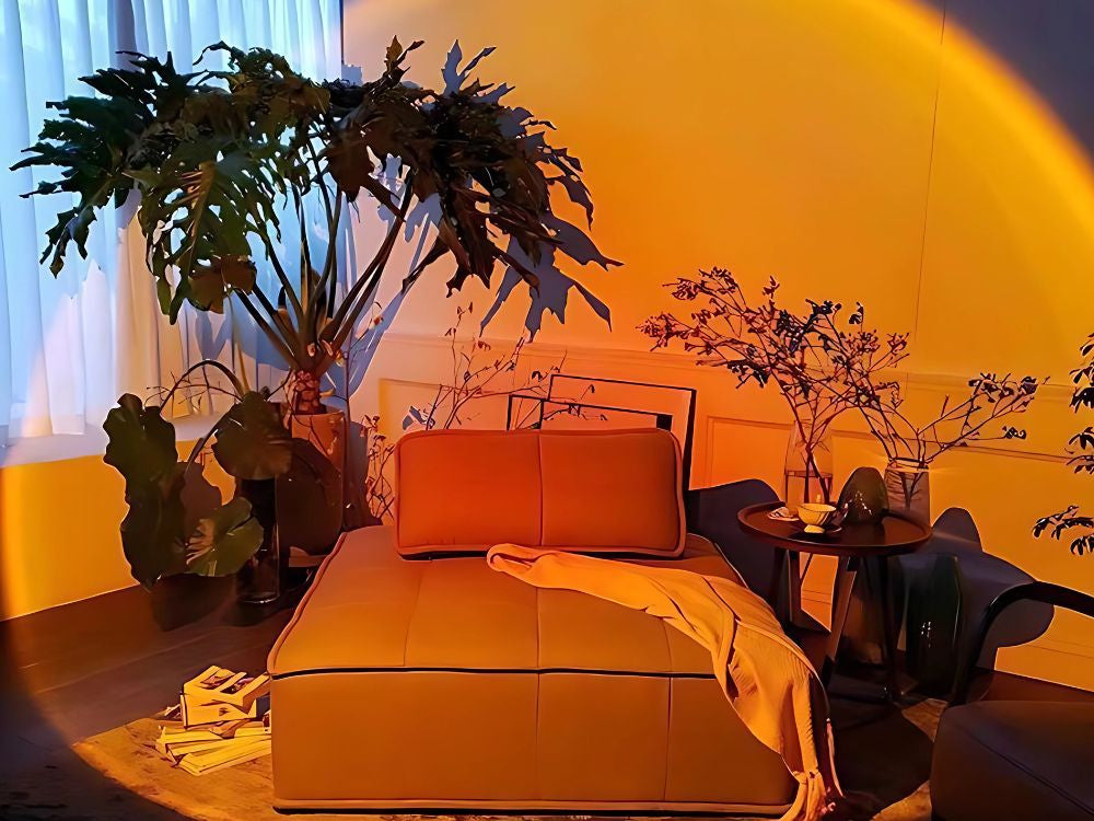 Projektora lampa saulrieta austrumu imitācijas metāla LED RGB USB + tālvadības pults