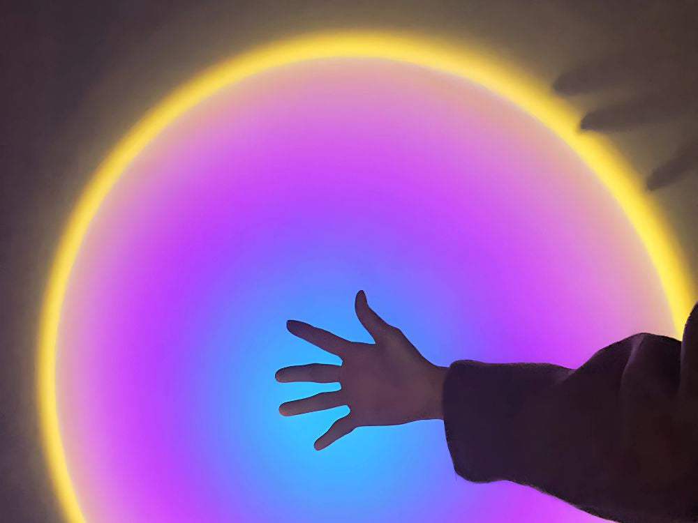 Projektora lampa saulrieta austrumu imitācijas metāla LED RGB USB + tālvadības pults