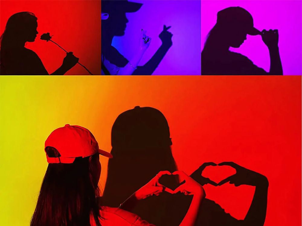 Projektora lampa saulrieta/saulēlēkta imitācija LED RGB USB + tālvadības pults