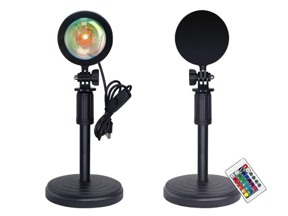 Projektora lampa saulrieta/saulēlēkta imitācija LED RGB USB + tālvadības pults