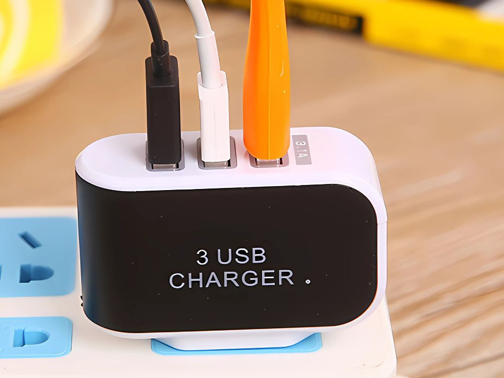 Ātrdarbīgs 5 W 3 x USB ātrās uzlādes 3.0 universāls lādētājs 3.1a