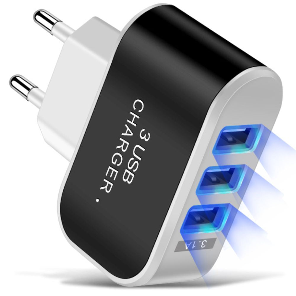 Ātrdarbīgs 5 W 3 x USB ātrās uzlādes 3.0 universāls lādētājs 3.1a