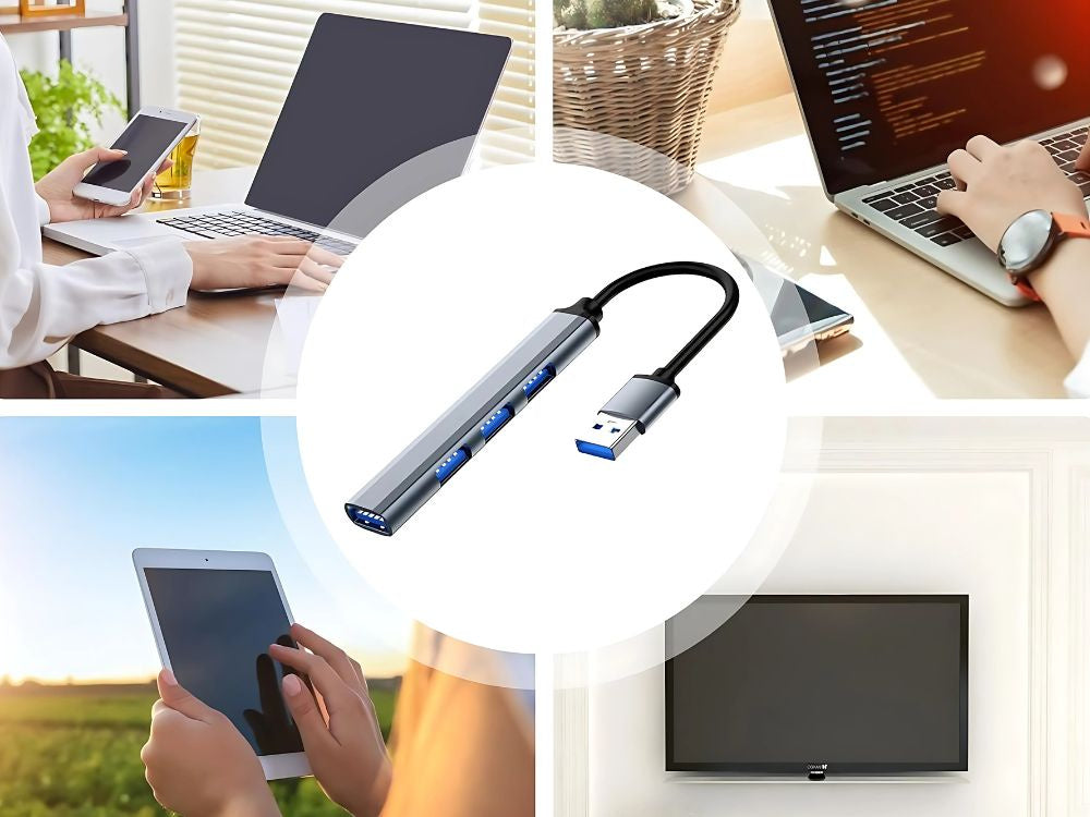 USB 3.0 5Gb/s sadalītāja centrmezgla adaptera stacija 4x USB 3.0 porti