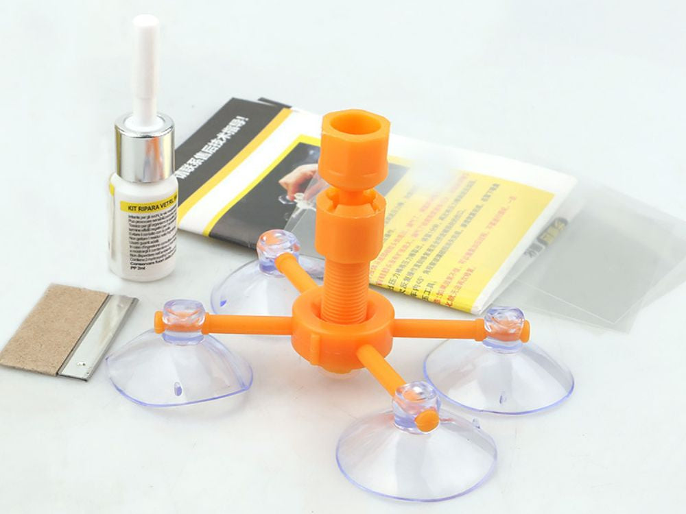 Vējstikla remonta komplekts, šķembu plaisāšana, stikla līme