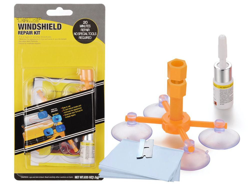 Vējstikla remonta komplekts, šķembu plaisāšana, stikla līme