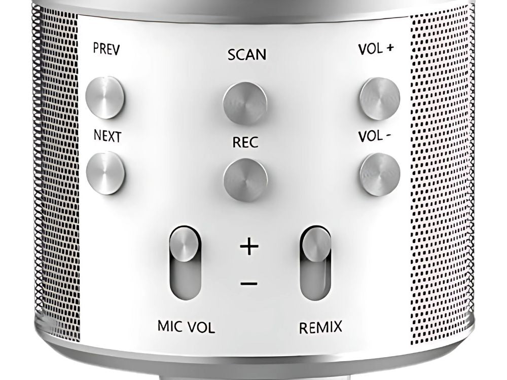 Bezvadu mikrofons Bluetooth karaoke skaļrunis apaļš ar korpusu, dažādi režīmi