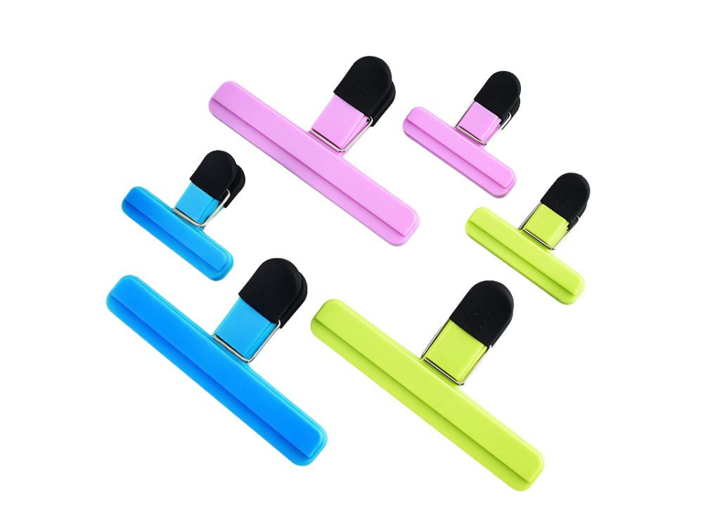 Pārtikas iepakojuma maisiņu skavu komplekts, 6 gab. krāsains