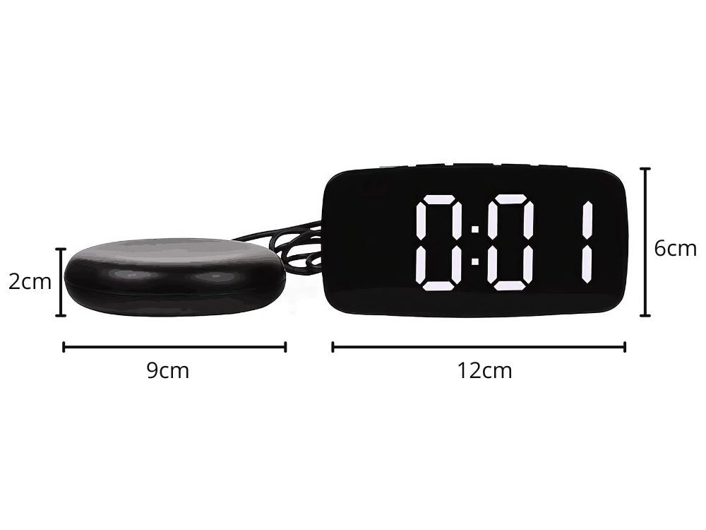 Elektronisks modinātājs ar vibrācijas spilventiņu, LED digitālais tīkla trauksmes signāls