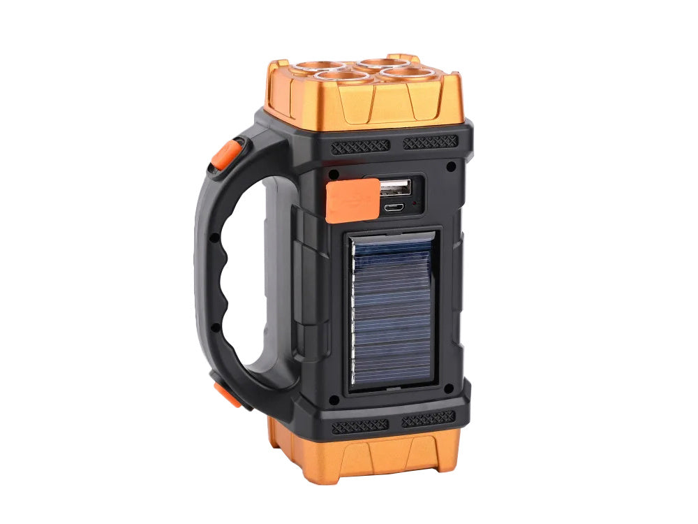 Pārnēsājams, uzlādējams saules lukturītis ar LED vālīšu prožektoru
