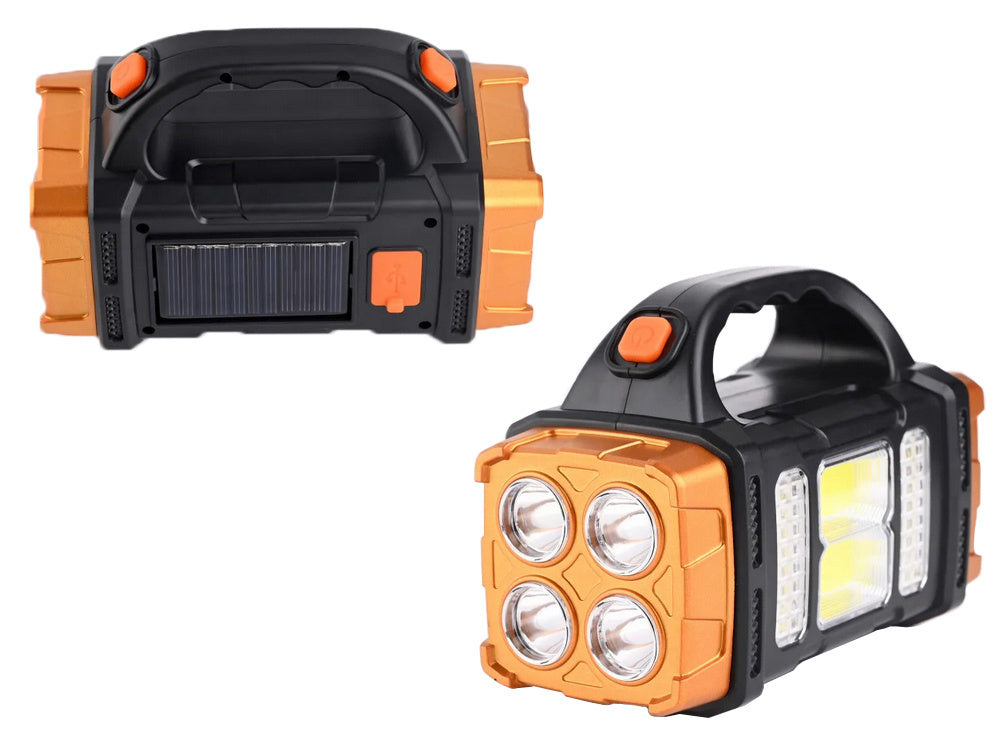 Pārnēsājams, uzlādējams saules lukturītis ar LED vālīšu prožektoru