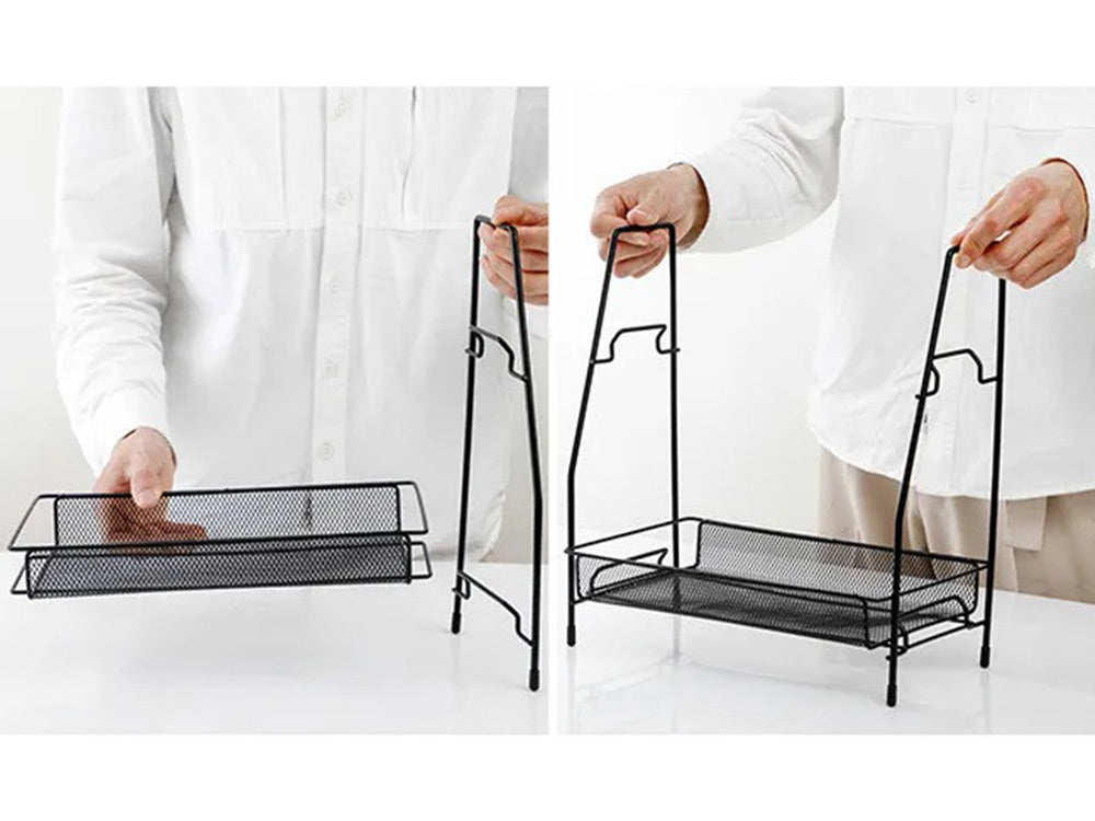 Virtuves plaukts, virtuves organizators, stāvošs divlīmeņu bēniņu garšvielu plaukts