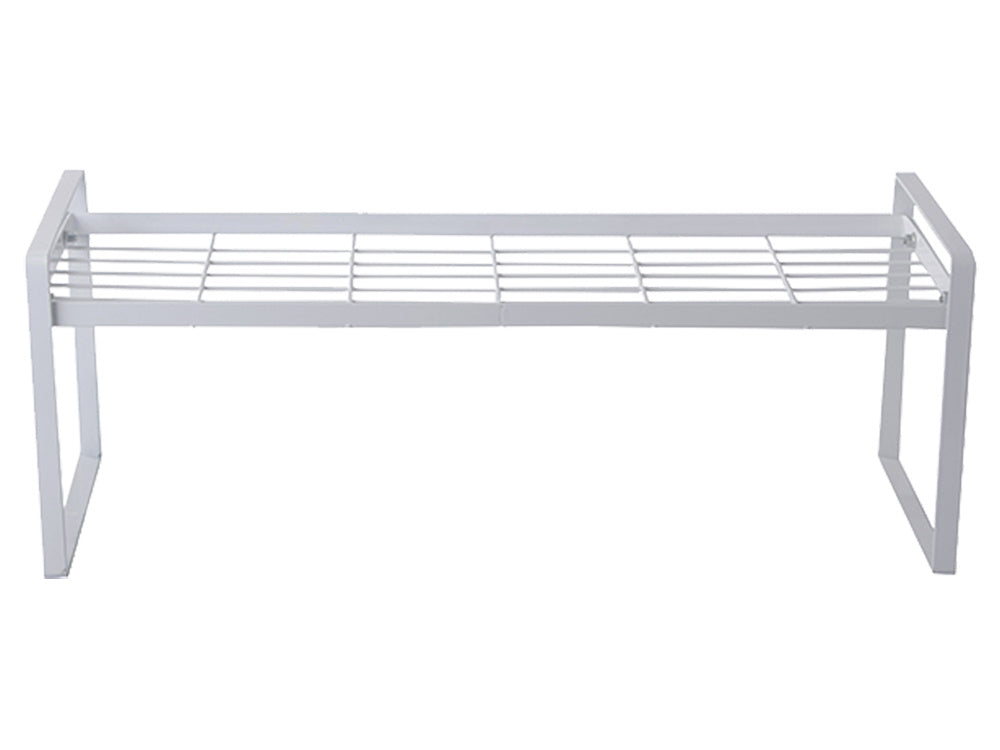 Metāla plaukts, vienlīmeņa virtuves organizatora statīvs, balts