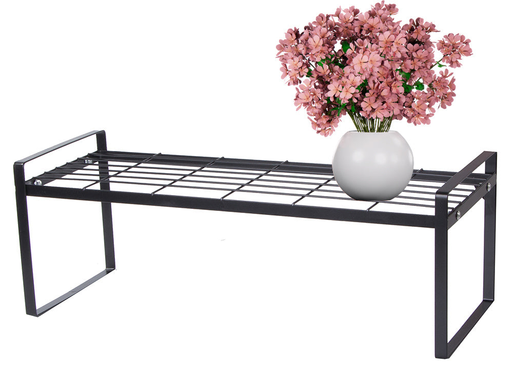 Metāla plaukts, vienlīmeņa virtuves organizatora statīvs, melns virtuvei