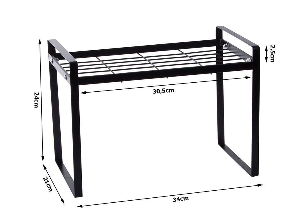 Vienlīmeņa metāla plaukts virtuves darba virsmai, virtuves organizatora bēniņu statīvs