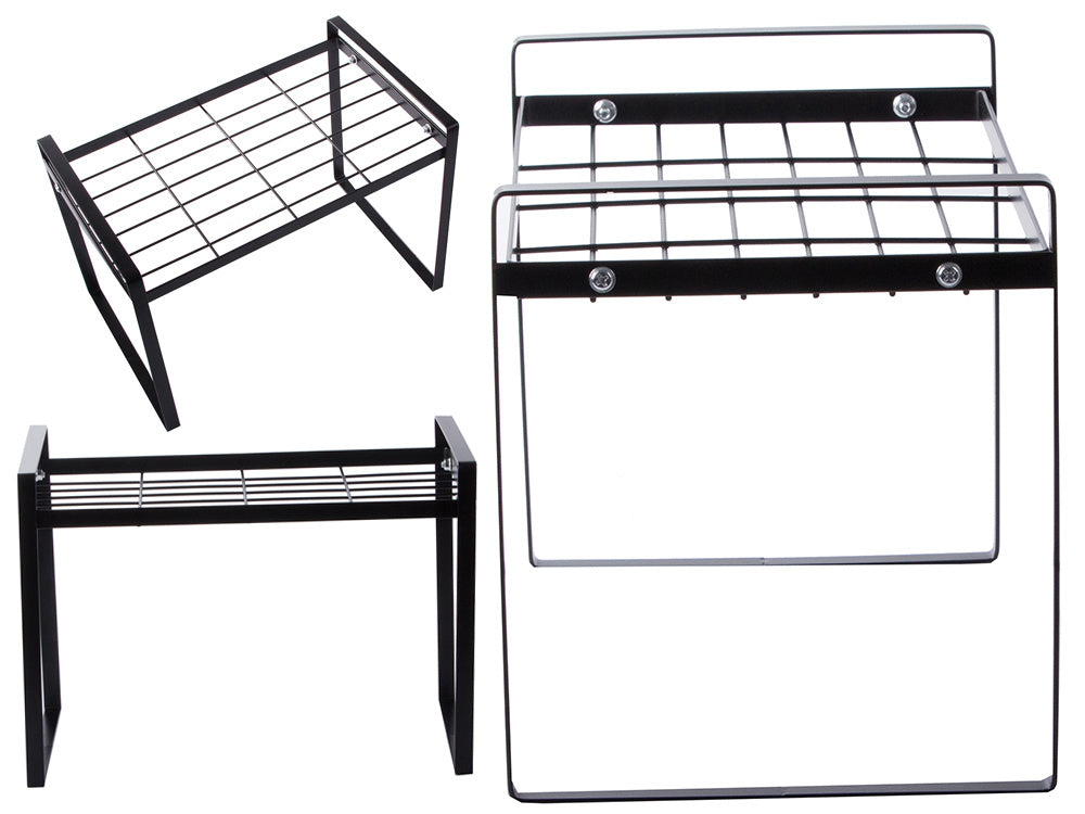 Vienlīmeņa metāla plaukts virtuves darba virsmai, virtuves organizatora bēniņu statīvs