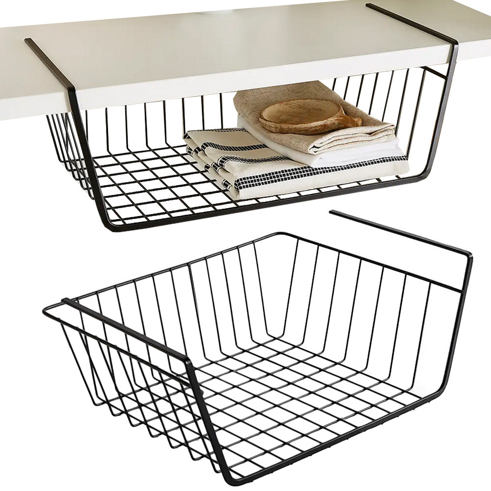 Piekarināms grozs zem plaukta metāla groza organizators virtuves grozs baltā krāsā