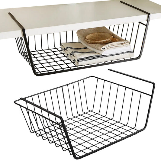 Piekarināms grozs zem plaukta metāla groza organizators virtuves grozs baltā krāsā