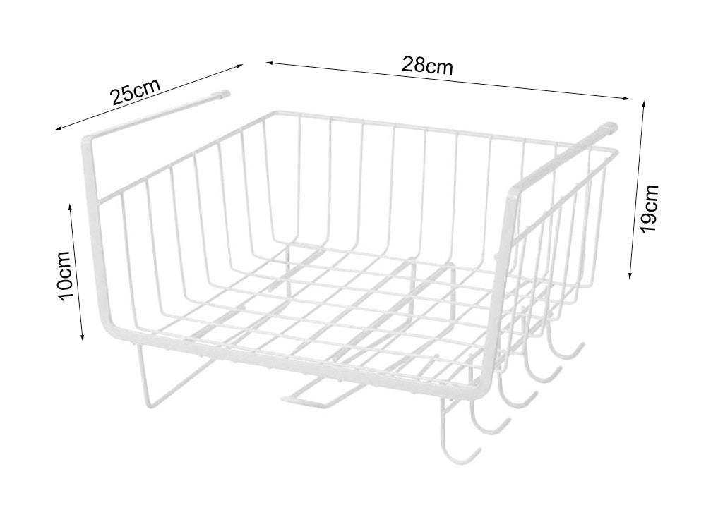 Metāla grozs zem skapīša virsmas ar 5 āķiem papīra turētājam