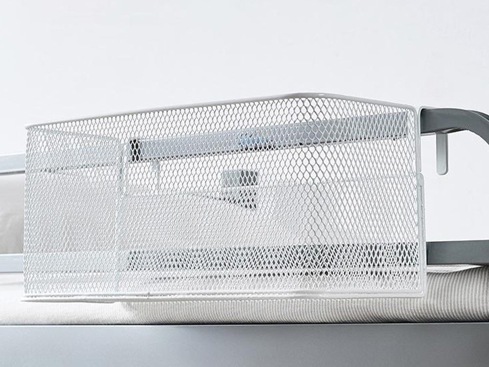 Metāla grozs, uz sliedes piestiprināms organizators, piekarināms grozs, virtuves plaukts