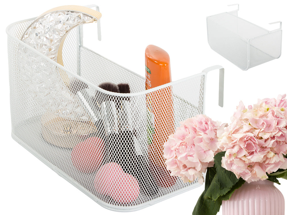 Metāla grozs, uz sliedes piestiprināms organizators, piekarināms grozs, virtuves plaukts