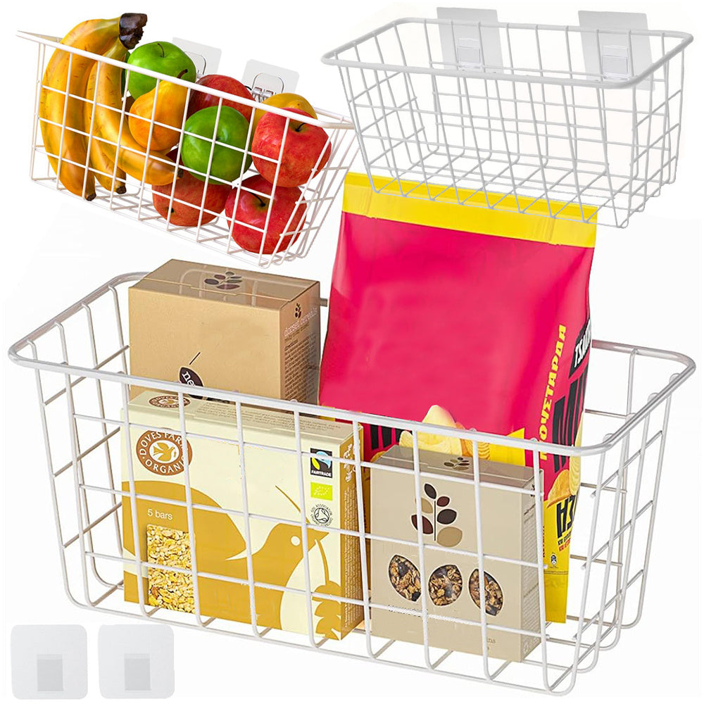 Metāla groza organizators, piekarināms plaukts, balts, stiprs