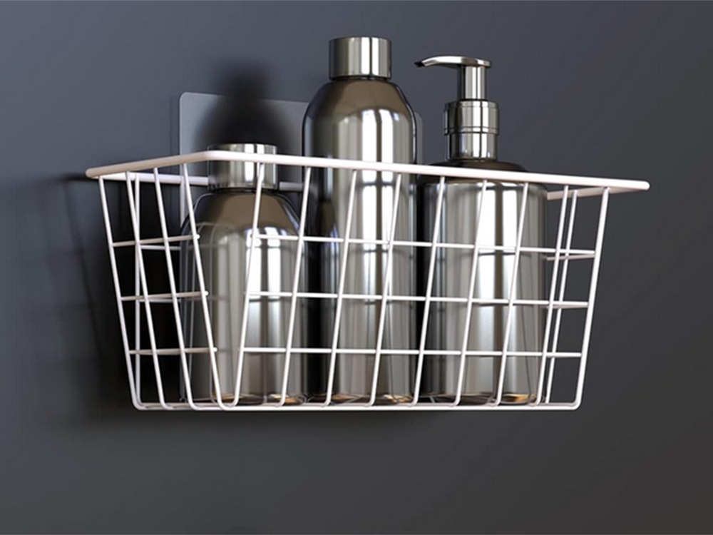 Metāla groza organizators, piekarināms plaukts, balts, stiprs