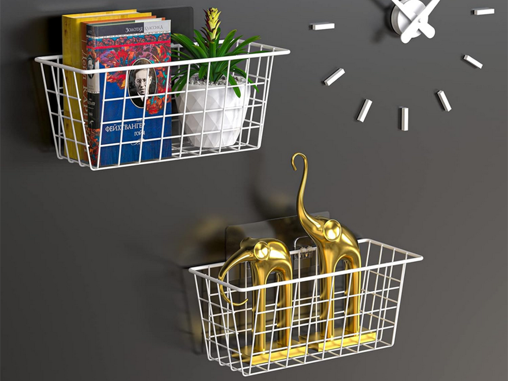 Metāla groza organizators, piekarināms plaukts, balts, stiprs