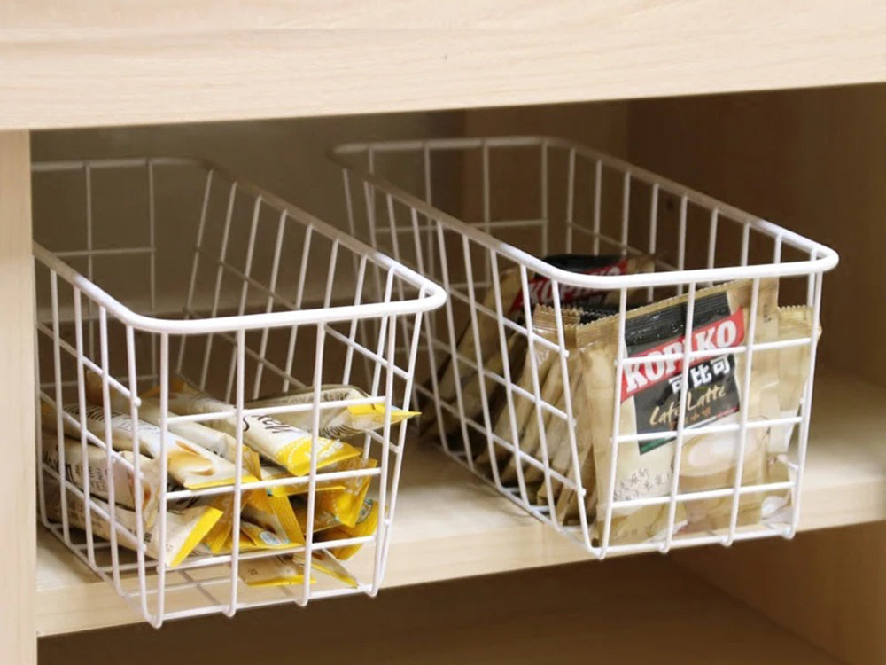 Metāla groza organizators, piekarināms plaukts, balts, stiprs