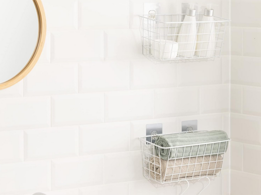 Metāla groza organizators, piekarināms plaukts, balts, stiprs