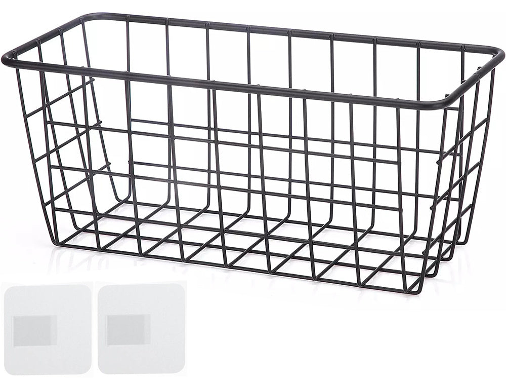 Piekarināms grozs, metāla organizators, piekarināms virtuves plaukts, melns