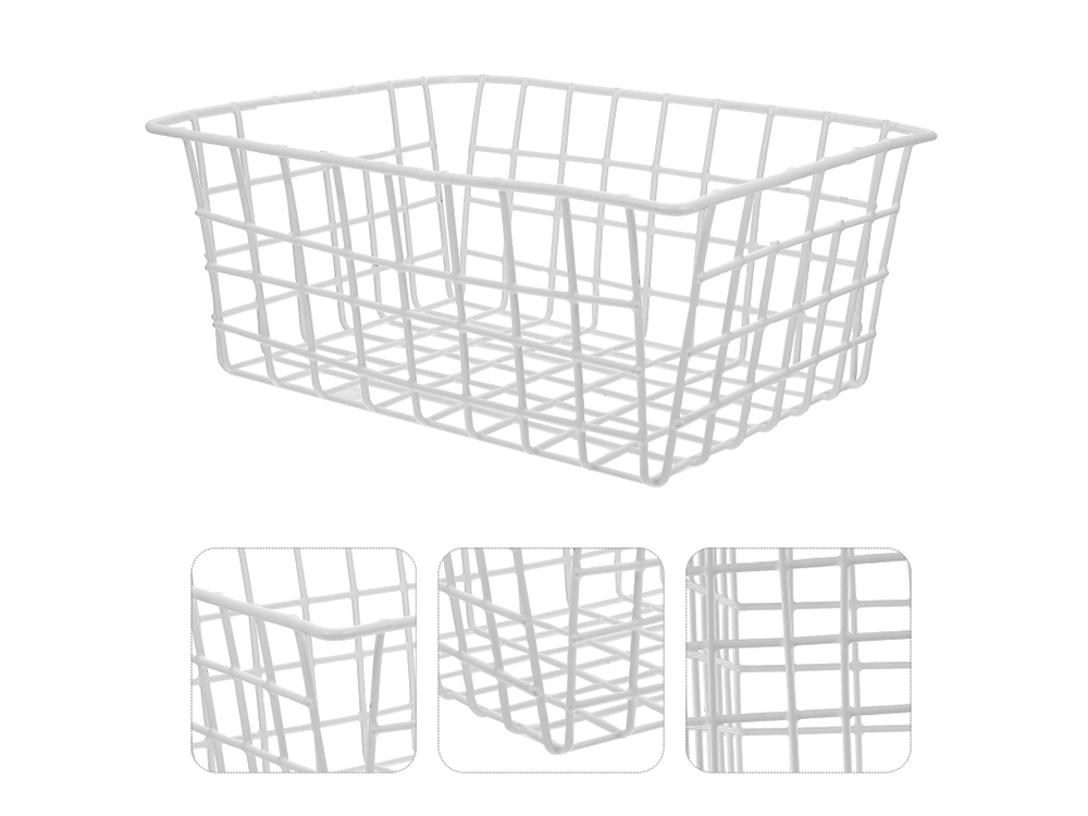 Bēniņu metāla stiepļu grozs bēniņu metāla organizators virtuvei augļiem, balts, liels
