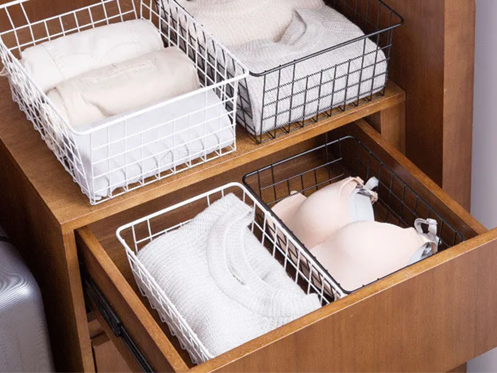 Bēniņu metāla stiepļu grozs bēniņu metāla organizators virtuvei augļiem, balts, liels