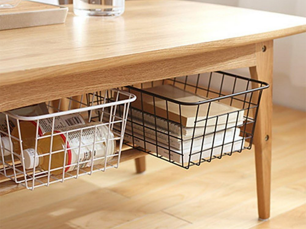 Bēniņu metāla stiepļu grozs bēniņu metāla organizators virtuvei augļiem, balts, liels