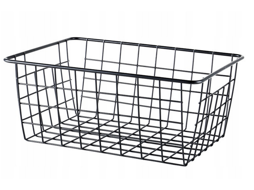 Loft metāla stiepļu organizators virtuves augļu grozam, melns, liels