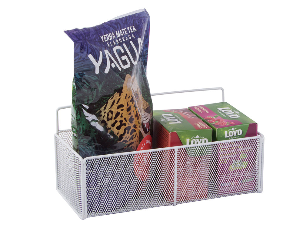 Piekarināms grozs, metāla organizators, piekarināms plaukts virtuvei, balts