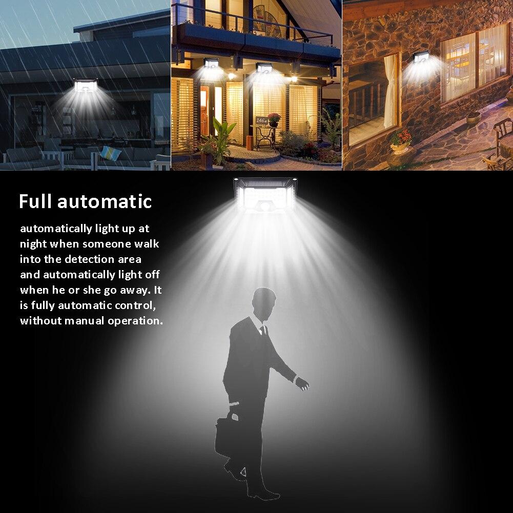 Ārā lampa ar saules paneļiem un kustības sensoru ūdensizturīga