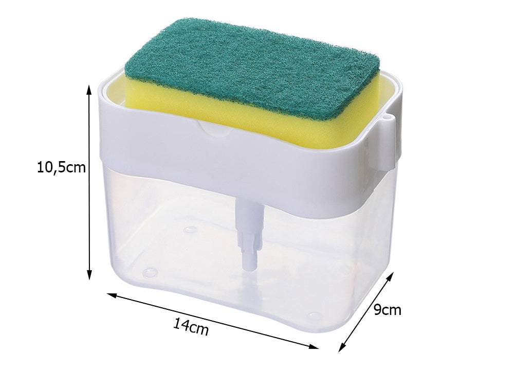 Šķidru ziepju dozators virtuves švammēm, turētājs 2in1